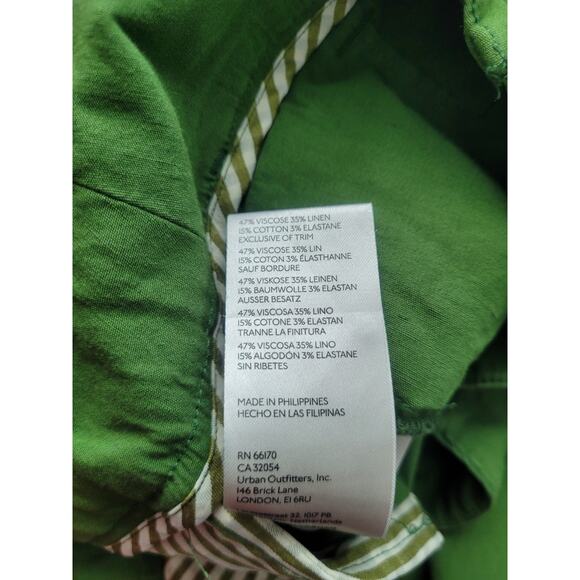 Maeve by Anthropologie Naomi Wide Leg Flare Linen Blend Pants Size 6 Green Retro - Picture 10 of 10